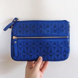Bright Blue Zip Clutch/Pouch